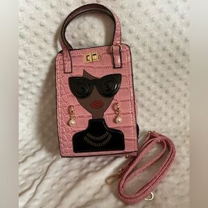 Pink Novelty Crossbody/Handbag with Artistic Design